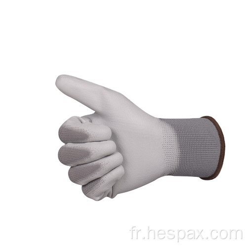 Gants de sécurité en revêtement de PU gris antistatique HESPAX